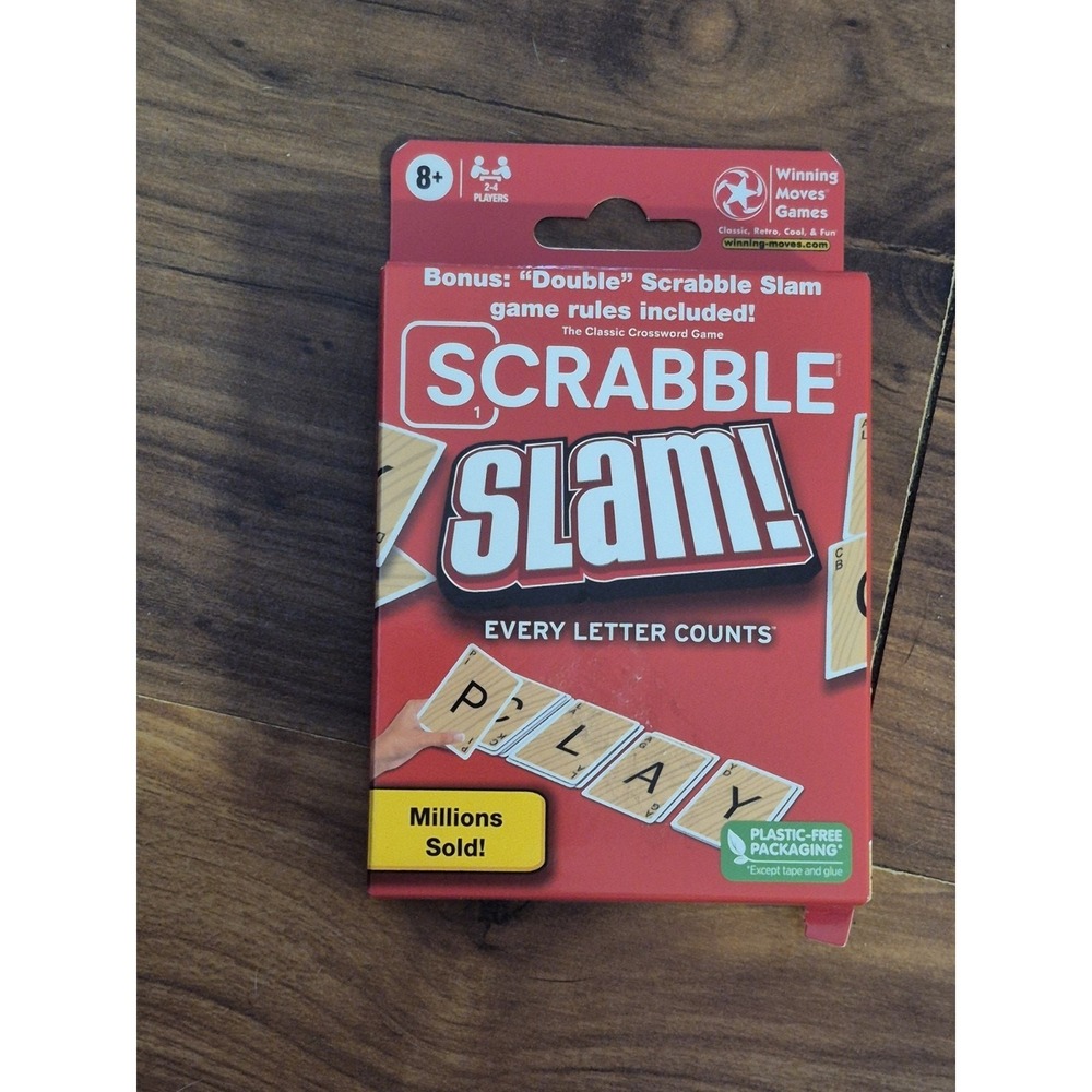 Scrabble Slam Card Game 2-4 Players Age 8+ Hasbro Winning Moves 1235 New Sealed